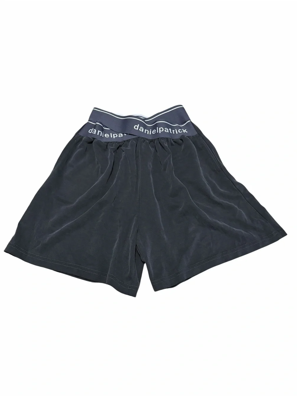 Daniel Patrick Women's Crossover Waistband Logo Lounge Shorts | Gray | Size M